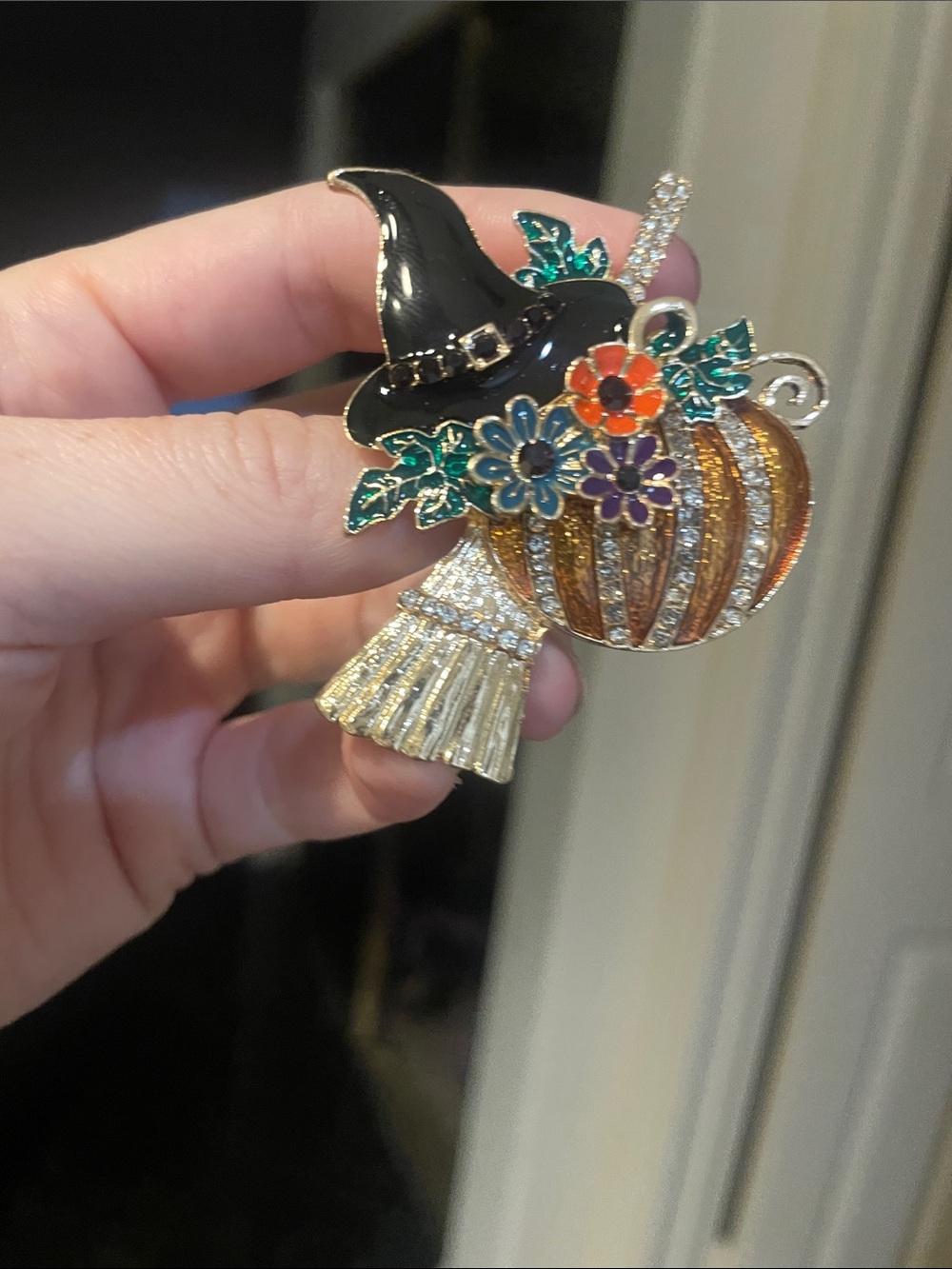 Broom & Hat Brooch